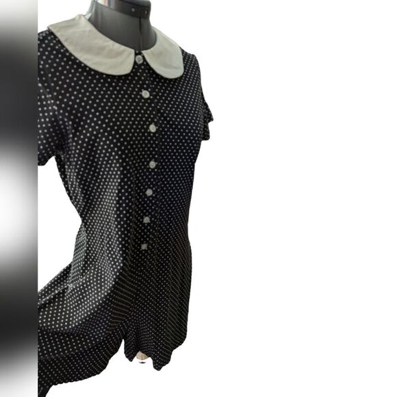 women's Y2K Energie brand black & white polka dot short‎ romper - Picture 4 of 6